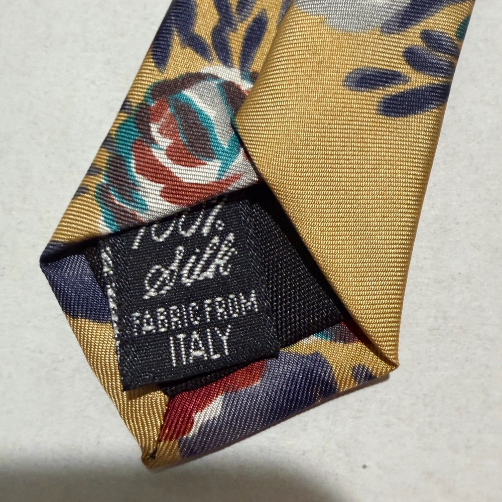 clubfellow brand floral aop 56" men's neck tie, 100% silk #1484 - Picture 3 of 5